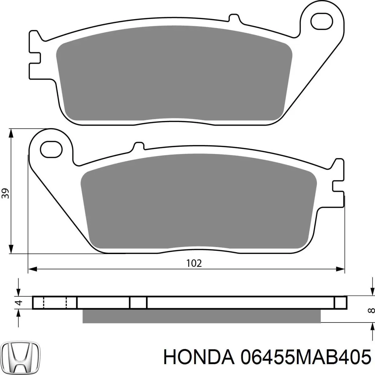 06455MAB405 Honda pastillas de freno delanteras