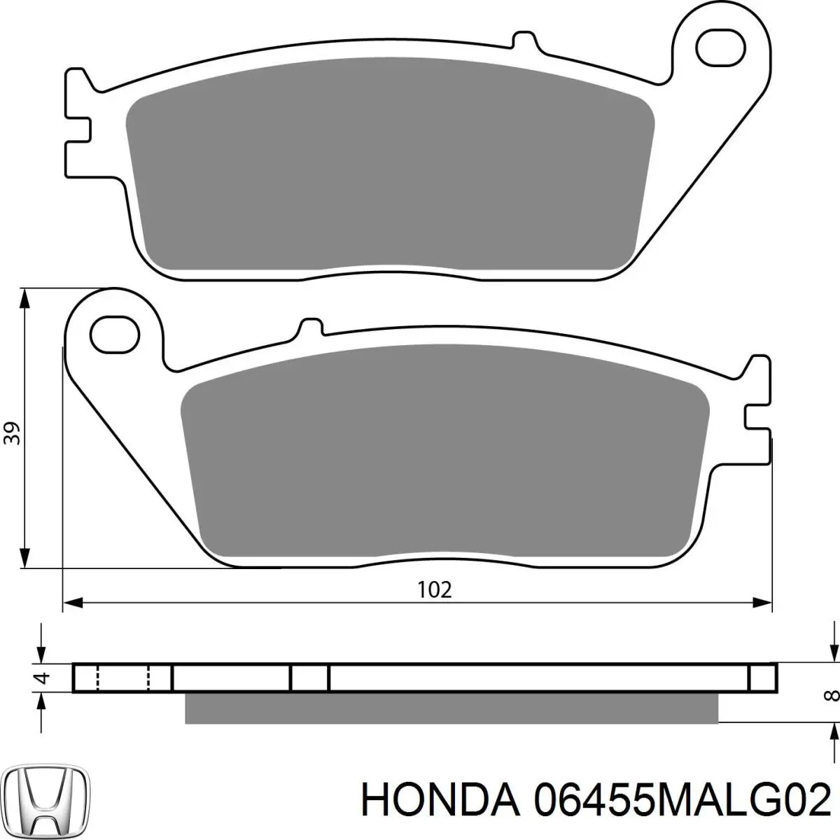 06455MALG02 Honda pastillas de freno delanteras