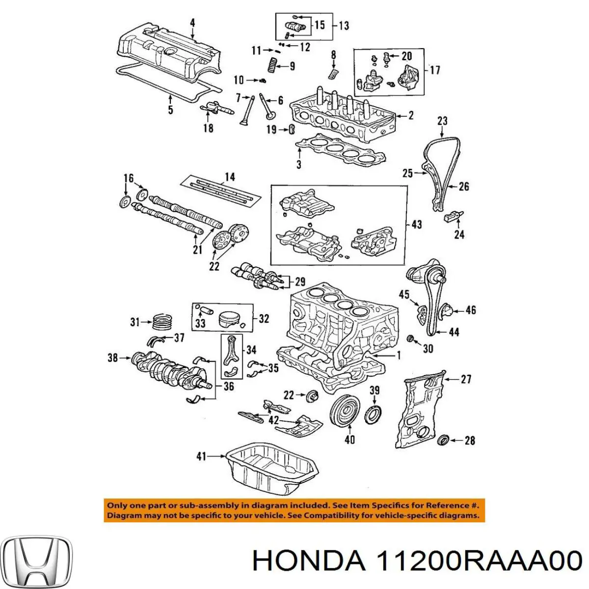 Cárter de aceite del motor para Honda Accord (CM, CN)