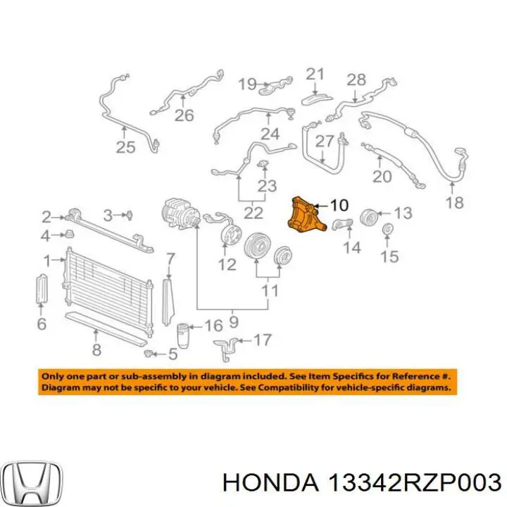 Comprar 13342RZP003 Honda 