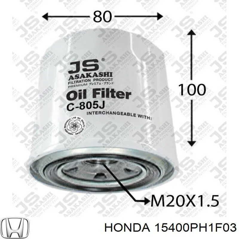Comprar 15400PH1F03 Honda Filtros de aceite