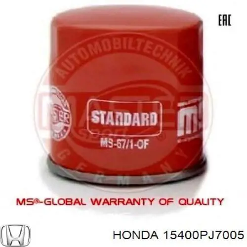 15400PJ7005 Honda filtro de aceite