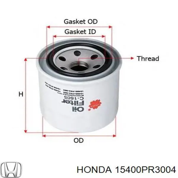 15400PR3004 Honda filtro de aceite