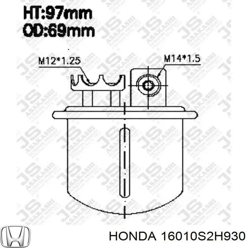 Filtro combustible Honda 16010S2H930 precio, desde 63,70 EUR