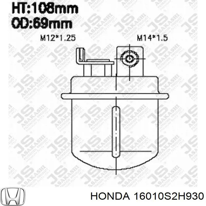Filtro combustible Honda 16010S2H930 precio, desde 65,87 EUR