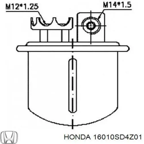 16010SD4Z01 Honda filtro combustible