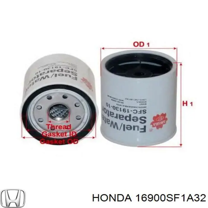 Filtro combustible Honda 16900SF1A32 precio, desde 6,67 EUR