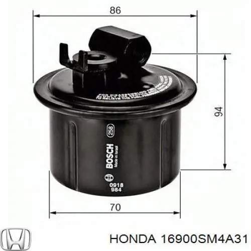 16900SM4A31 Honda filtro combustible