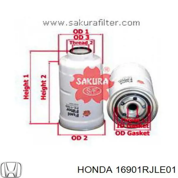 Filtro de combustible 16901RJLE01 Honda