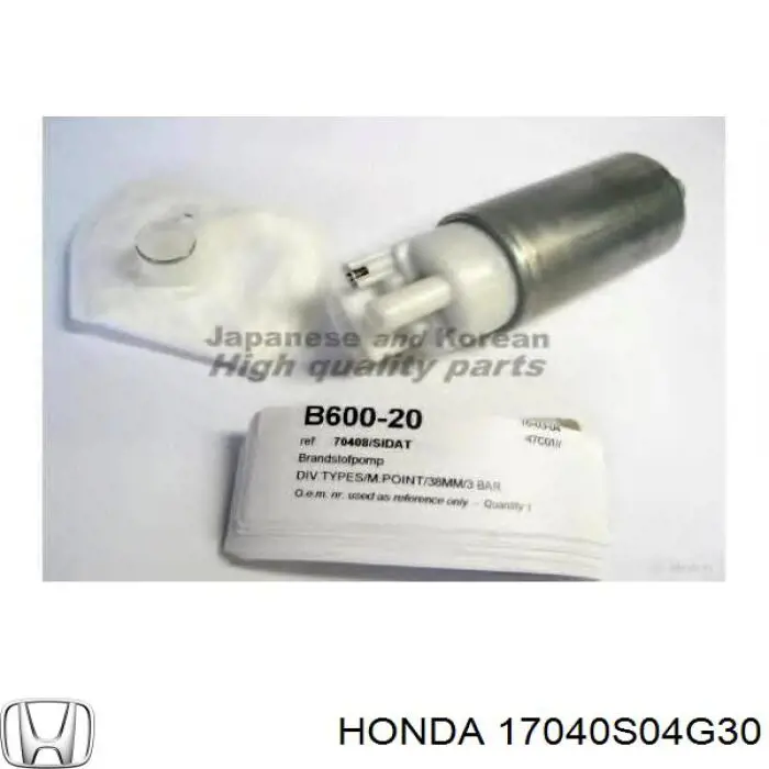 17040S04G30 Honda bomba de combustible eléctrica sumergible