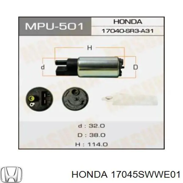 Unidad de alimentación de combustible para Honda CR-V (RE)