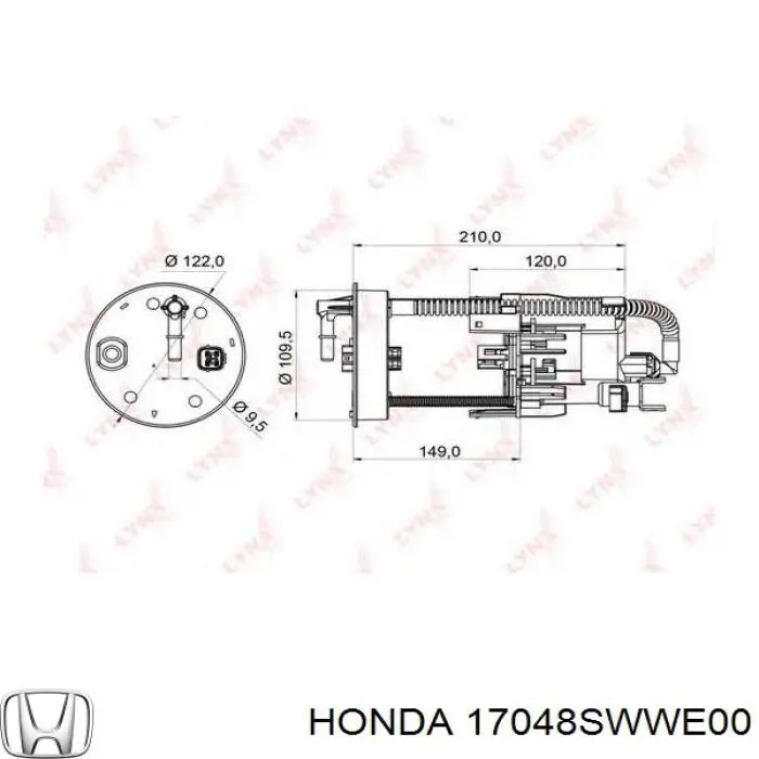 17048SWWE00 Honda Filtro de gasolina