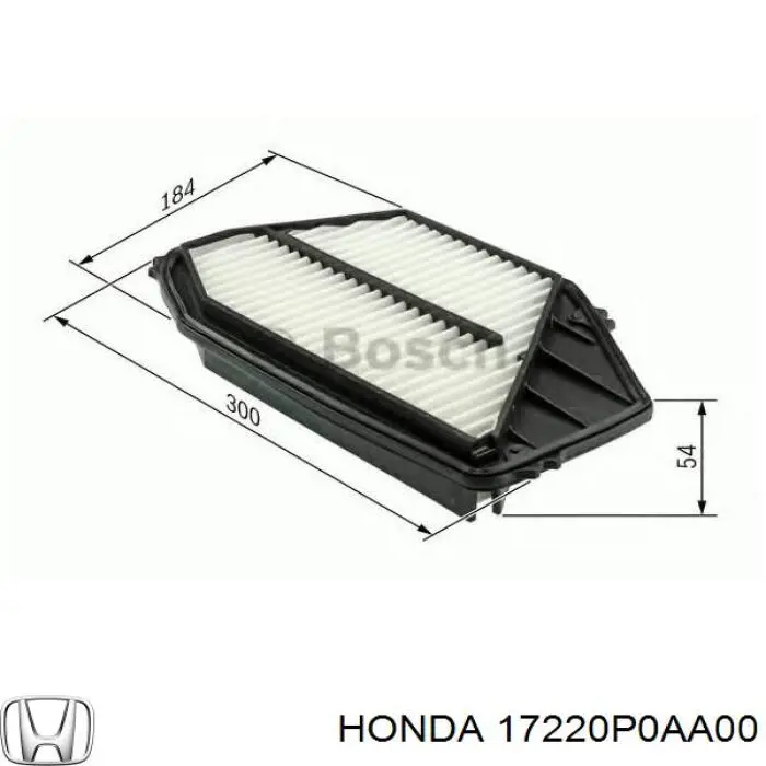 17220P0AA00 Honda filtro de aire