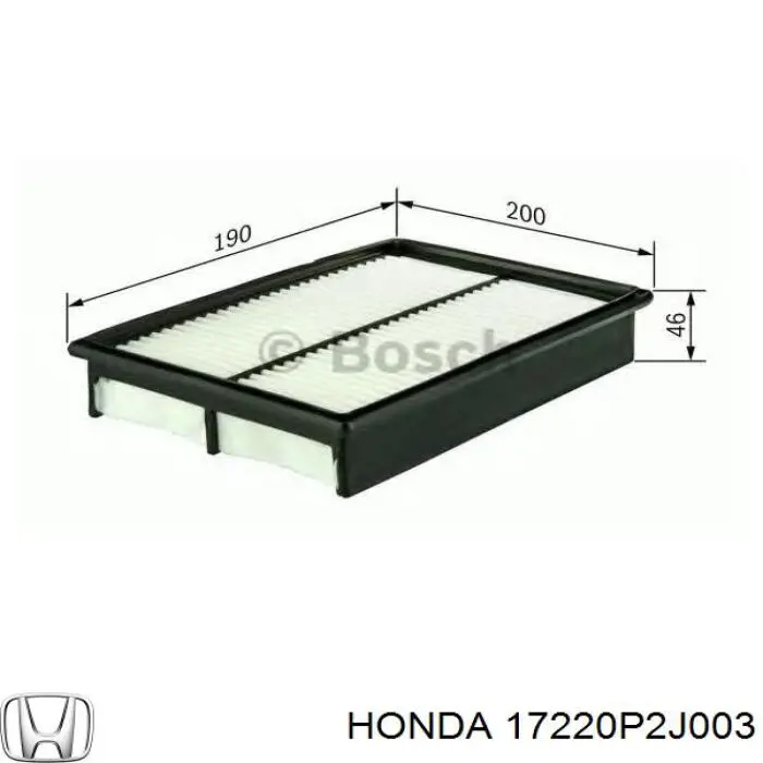 Comprar 17220P2J003 Honda Filtro de aire