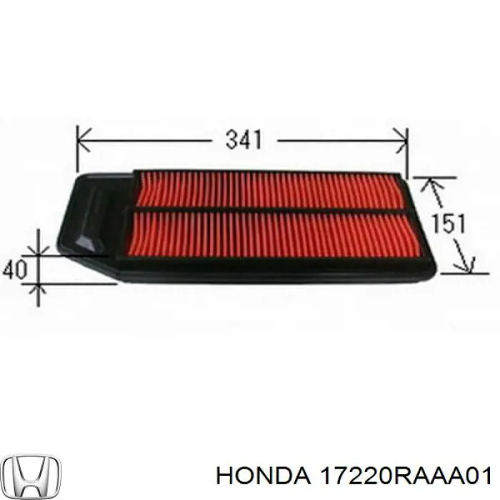 Comprar 17220RAAA01 Honda Filtro de aire