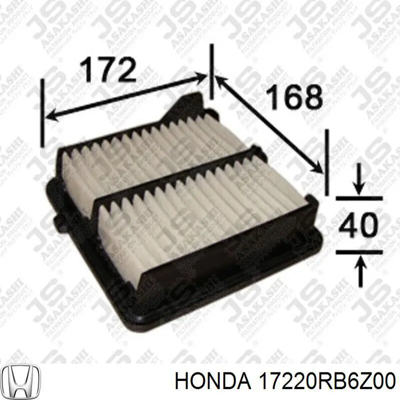 Comprar 17220RB6Z00 Honda Filtro de aire