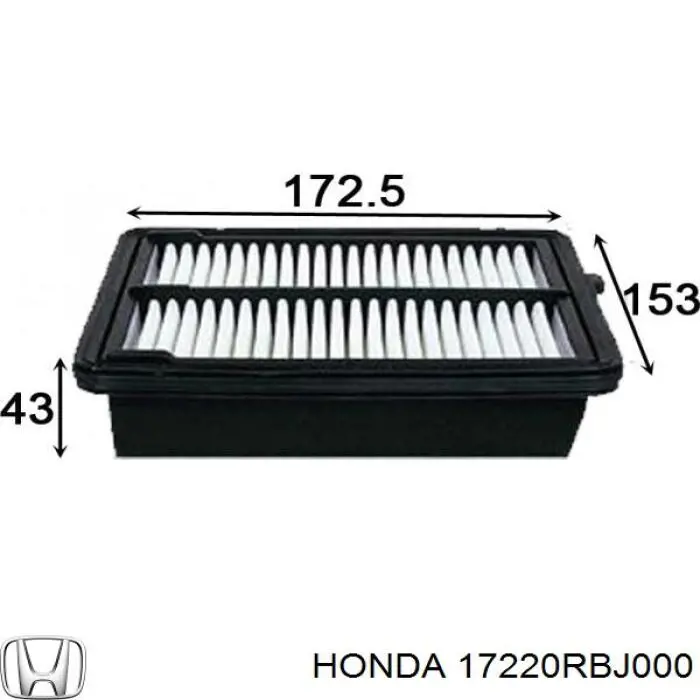 Filtro de aire 17220RBJ000 Honda