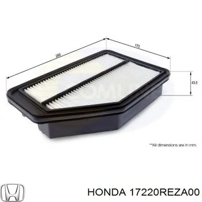 Filtro aire Honda 17220REZA00