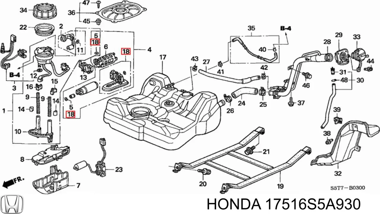 Filtro, unidad alimentación combustible para Honda Civic (FD1)