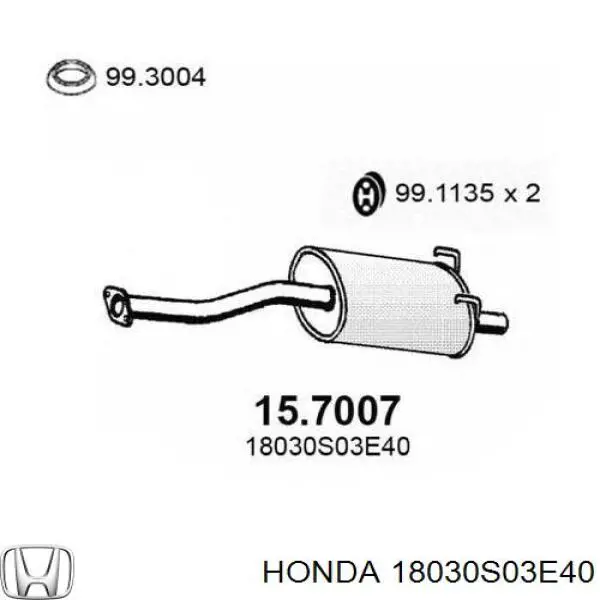Silenciador trasero Honda 18030S03E40 precio, desde 83,66 EUR