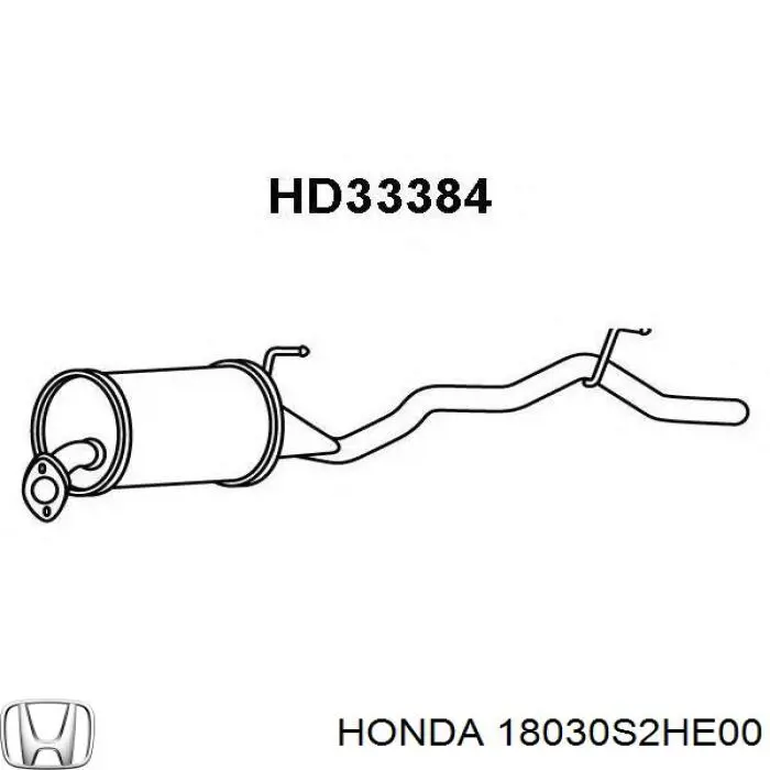 18030S2HE11 Honda silenciador posterior