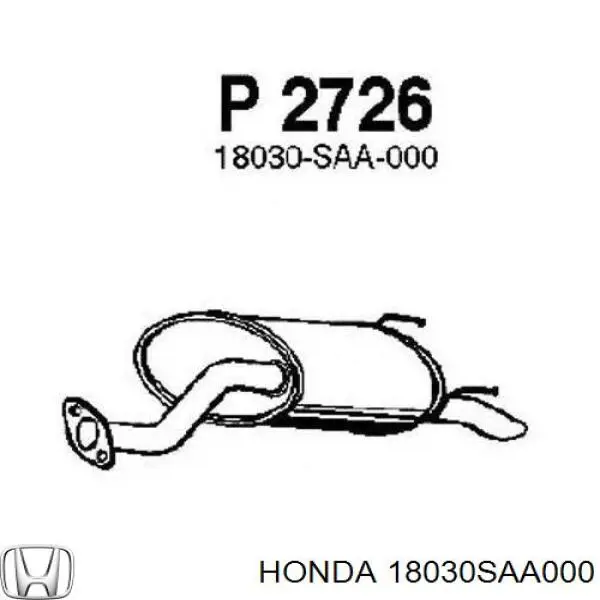 Silenciador trasero Honda 18030SAA000 precio, desde 72,54 EUR