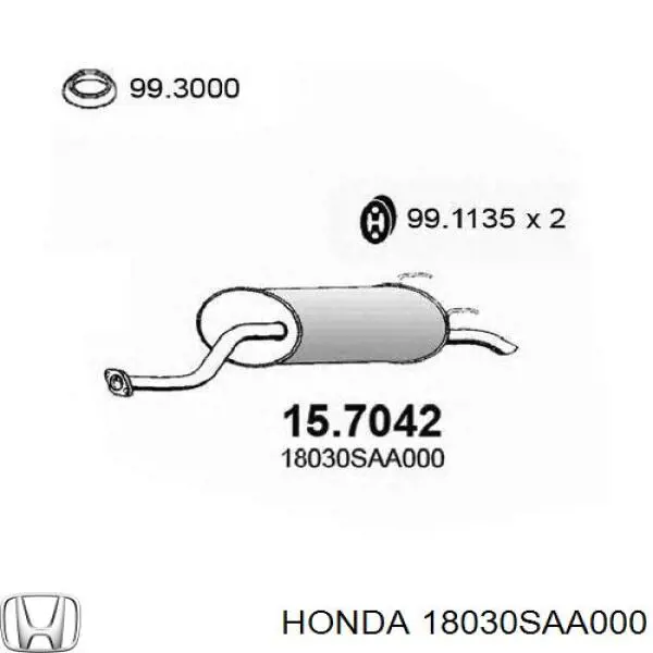 18030SAA000 Honda silenciador posterior