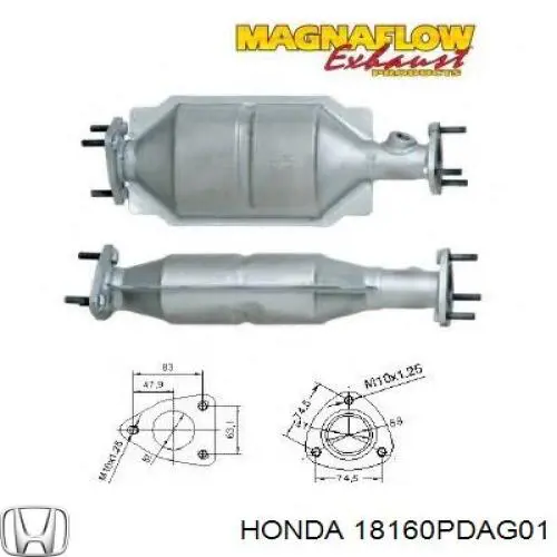 18160PDAG01 Honda catalizador