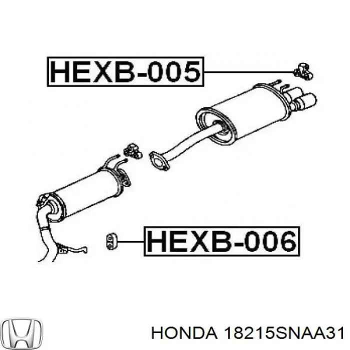 18215SNAA31 Honda abrazadera de tubo de escape trasera