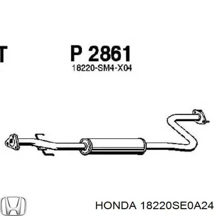 18220SE0A24 Honda silenciador del medio