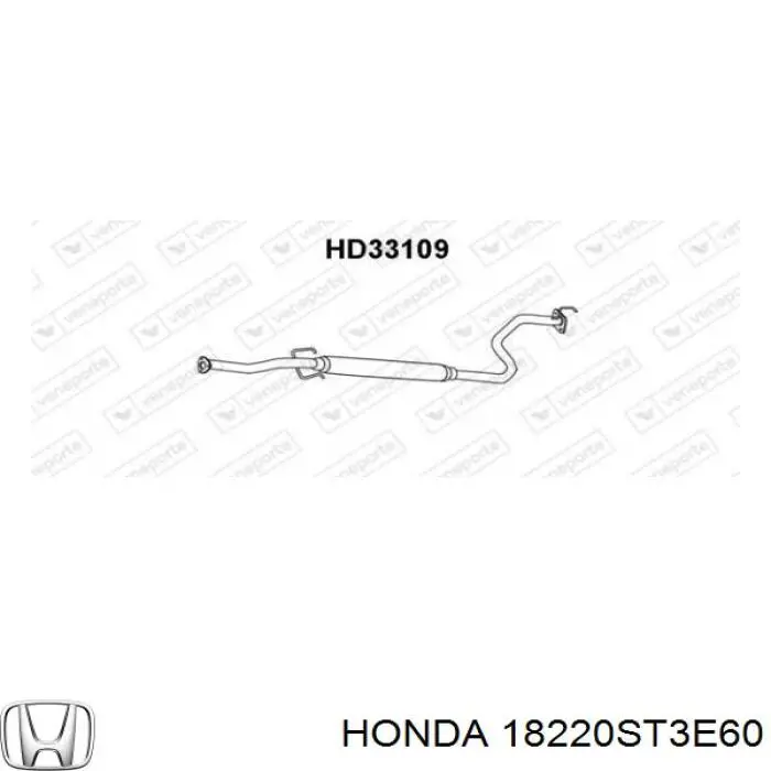 Silenciador del medio para Honda Civic (MB)