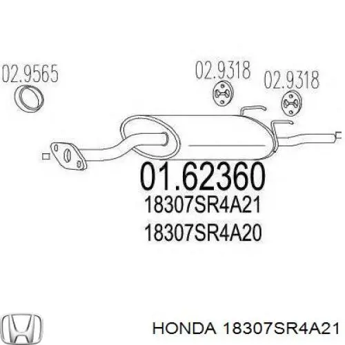 18307SR4A21 Honda silenciador posterior