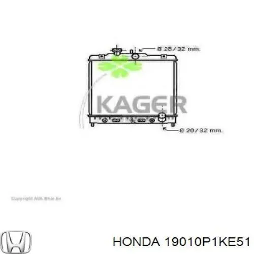 19010P1KE51 Honda radiador refrigeración del motor