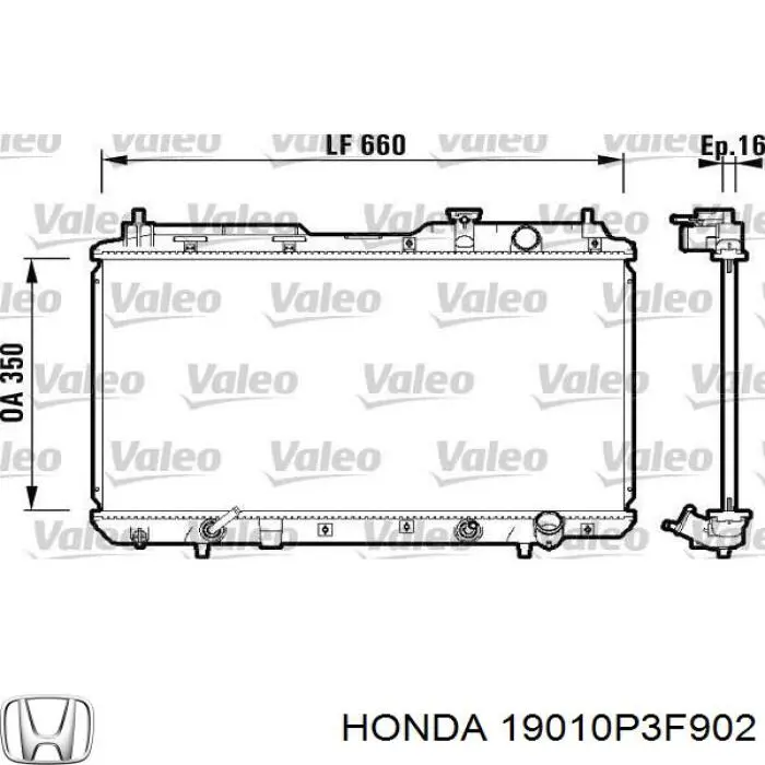 19010P3F902 Honda radiador