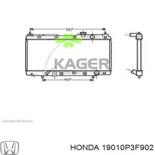 19010P3F902 Honda Refrigeración del motor
