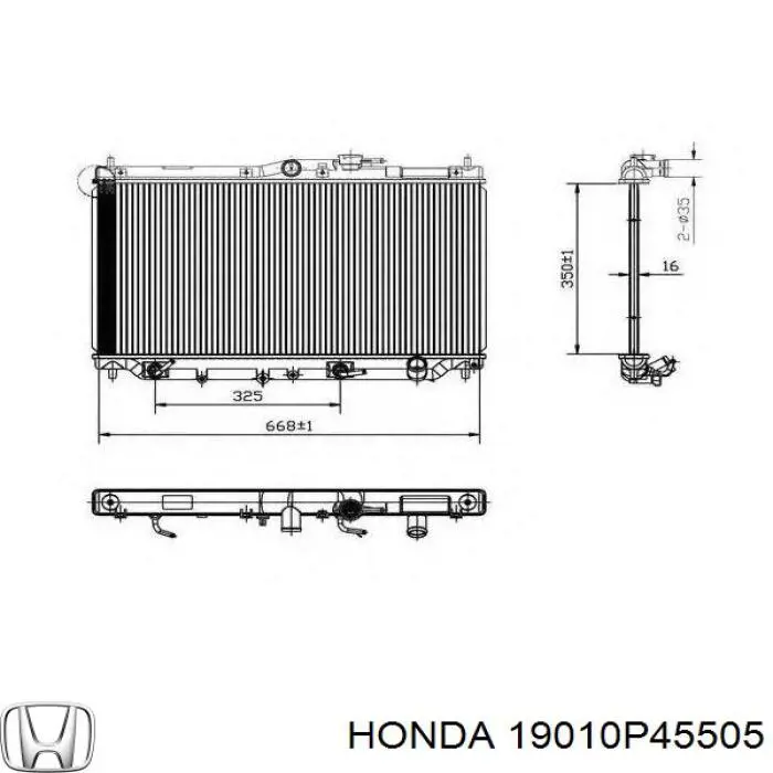 19010P45505 Honda radiador