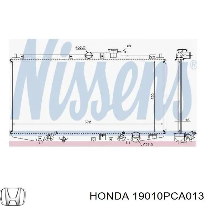 19010-PCA-013 Honda radiador refrigeración del motor