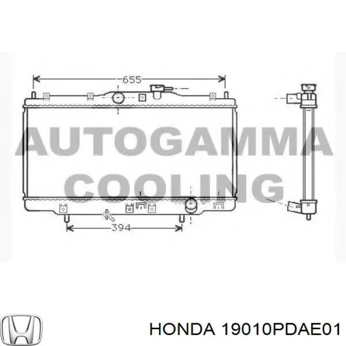 19010PDAE01 Honda radiador