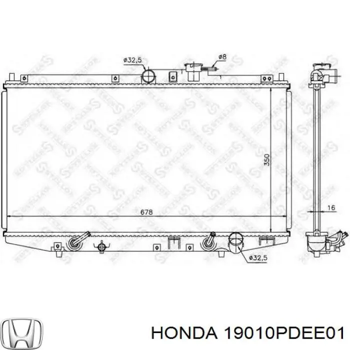 19010PDEE01 Honda radiador refrigeración del motor