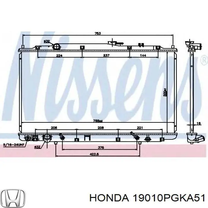 19010PGKA51 Honda radiador