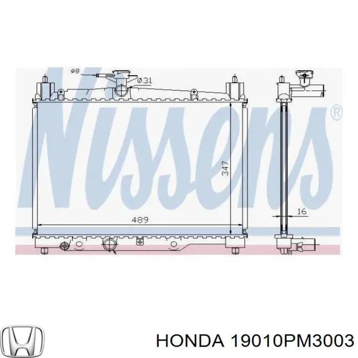 Radiador 19010PM3003 Honda