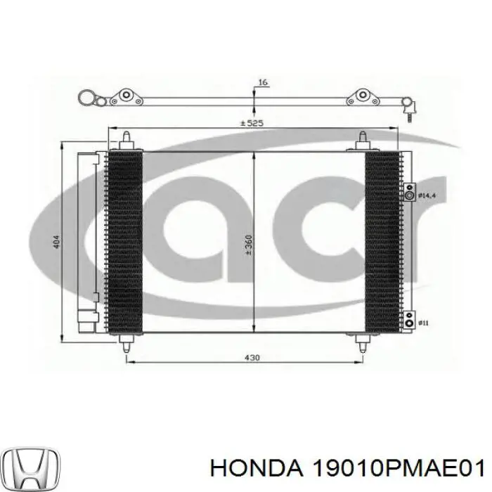 Radiador 19010PMAE01 Honda