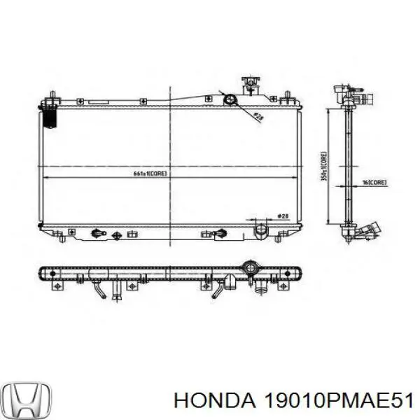 19010PMAE51 Honda radiador refrigeración del motor