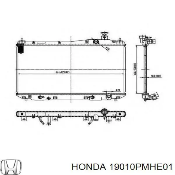 19010PMHE01 Honda radiador refrigeración del motor