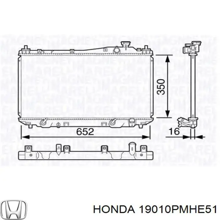 Radiador de água Honda 19010PMHE51