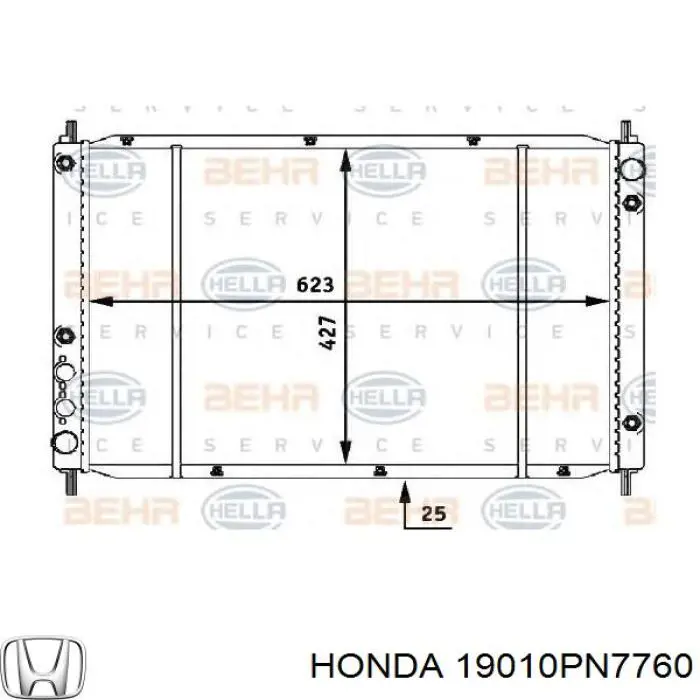 19010PN7760 Honda radiador refrigeración del motor