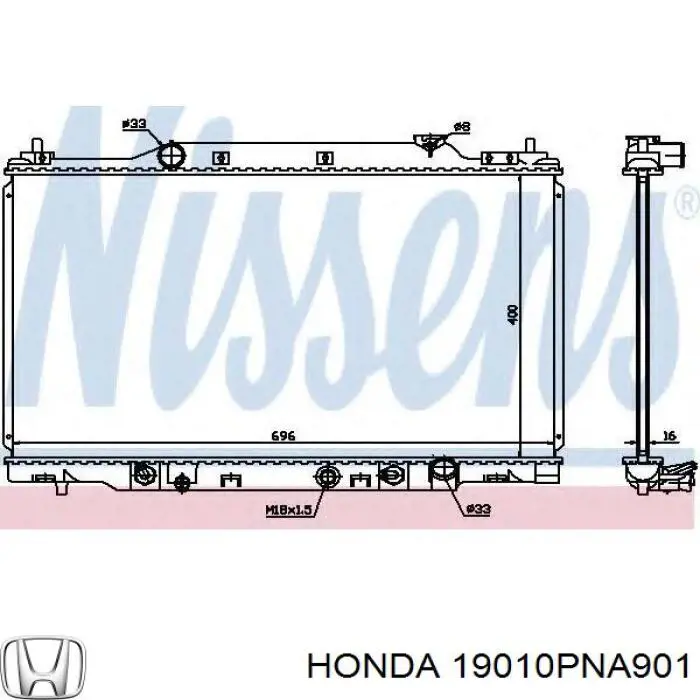 19010PNA901 Honda radiador refrigeración del motor