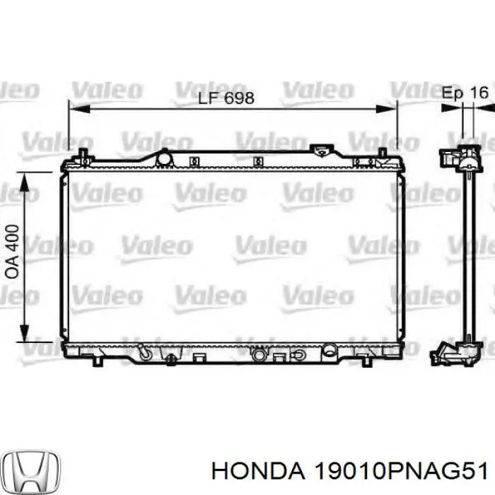 19010PNAG51 Honda radiador refrigeración del motor