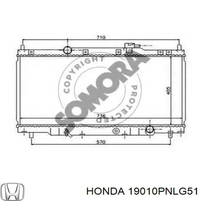 19010PNLG51 Honda radiador refrigeración del motor