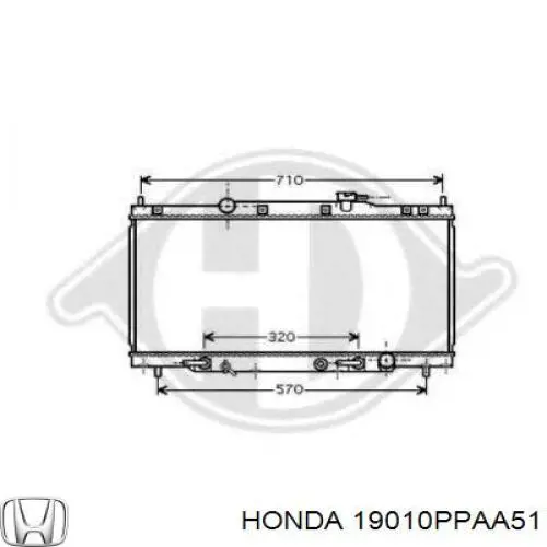 19010PPAA51 Honda radiador refrigeración del motor